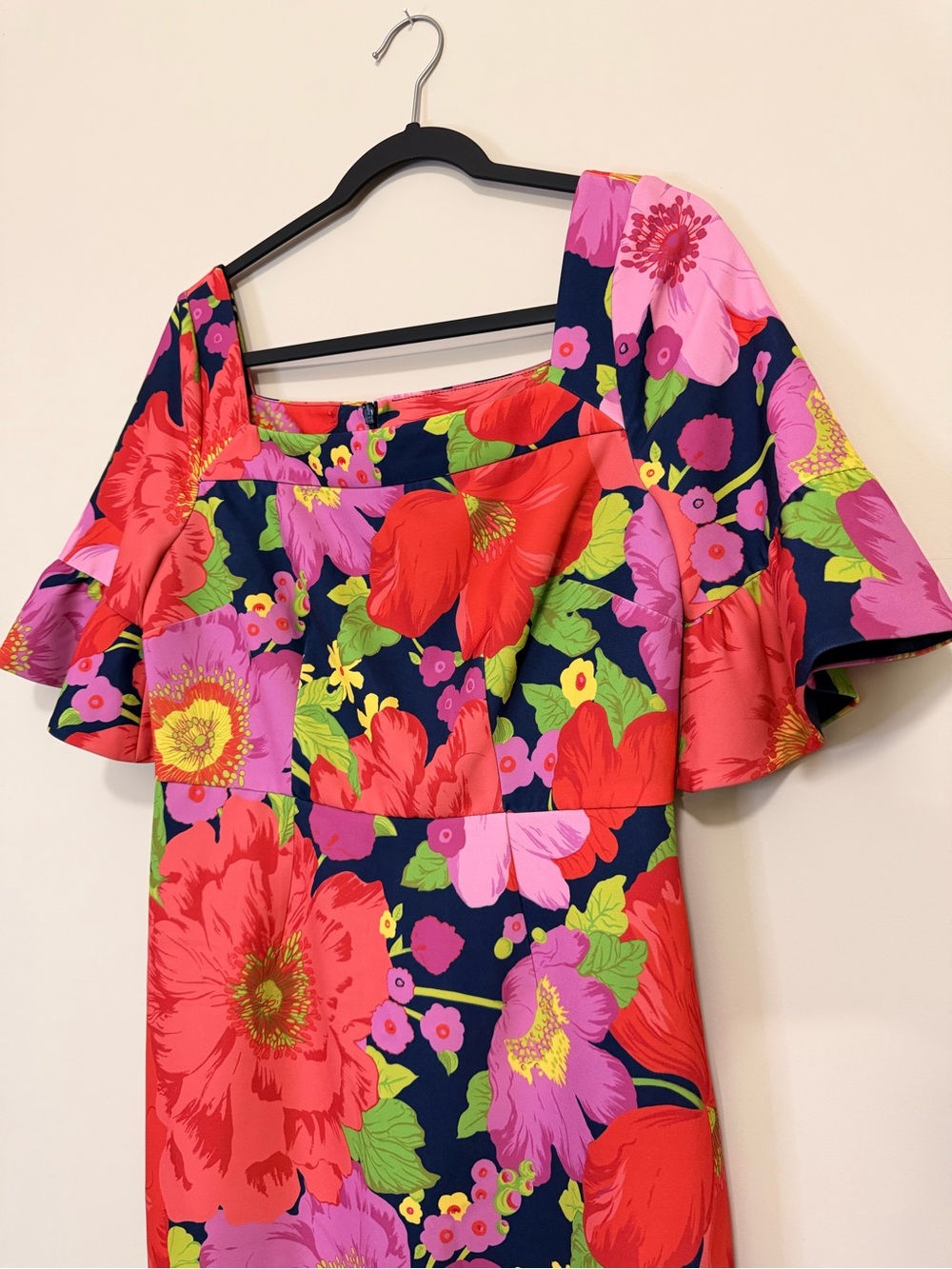 trina by Trina Turk Kanan Square Neck Floral Knee Length Dress - Size 8 - EUC - Picture 3 of 5
